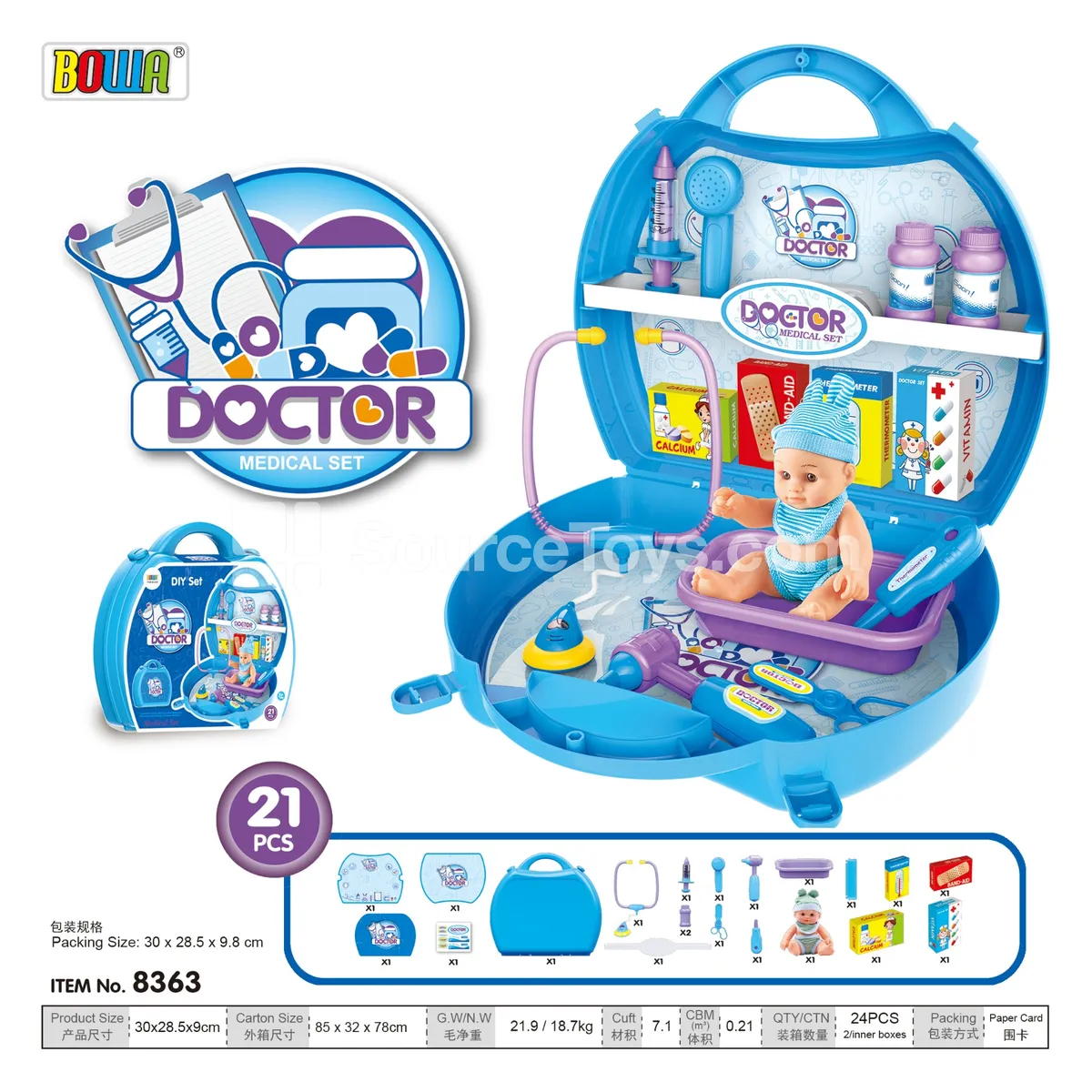 Doctor Playset Carry Case with Doll