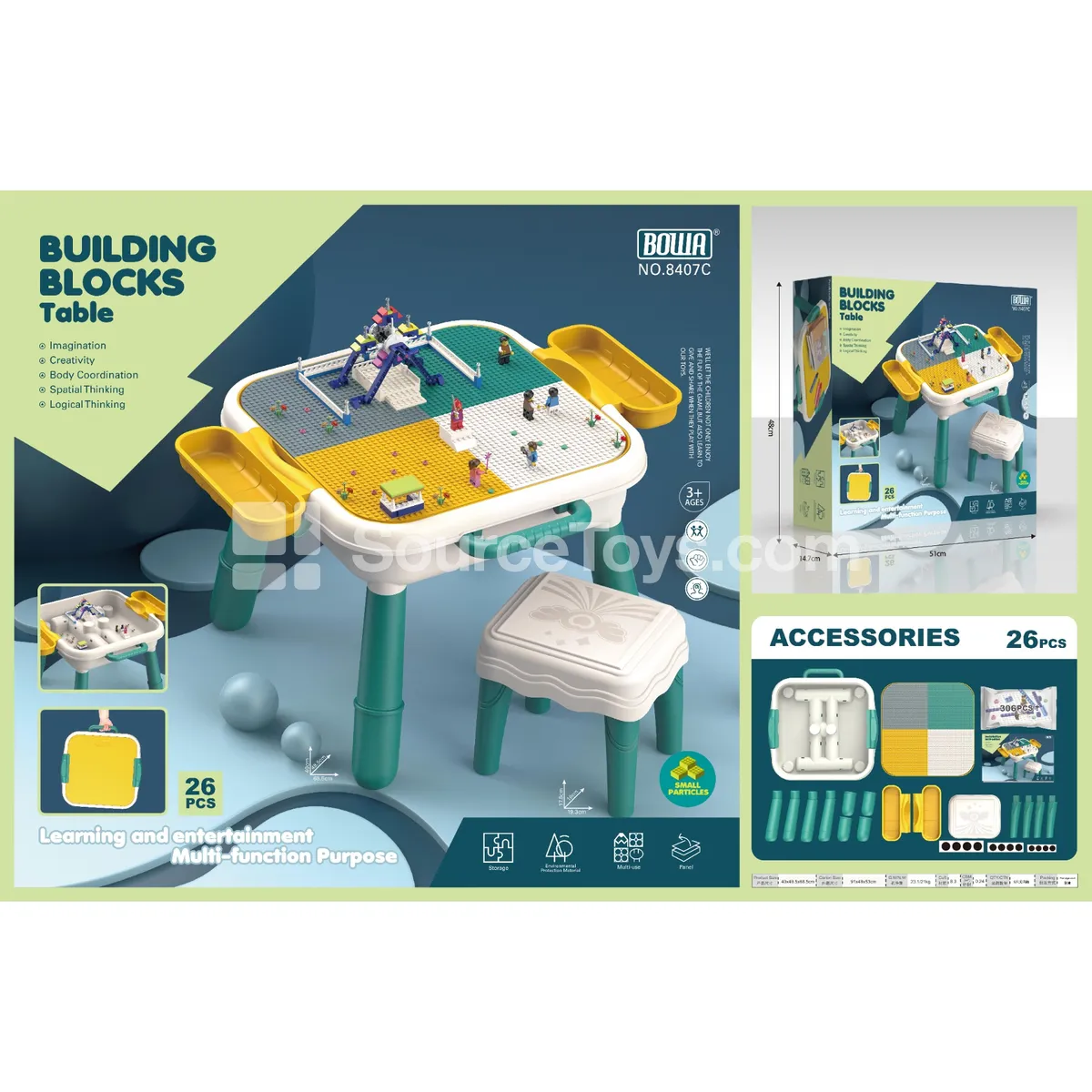 Building Block Set with Ferris Wheel and Chairs Building Block Set with Ferris Wheel and Chairs