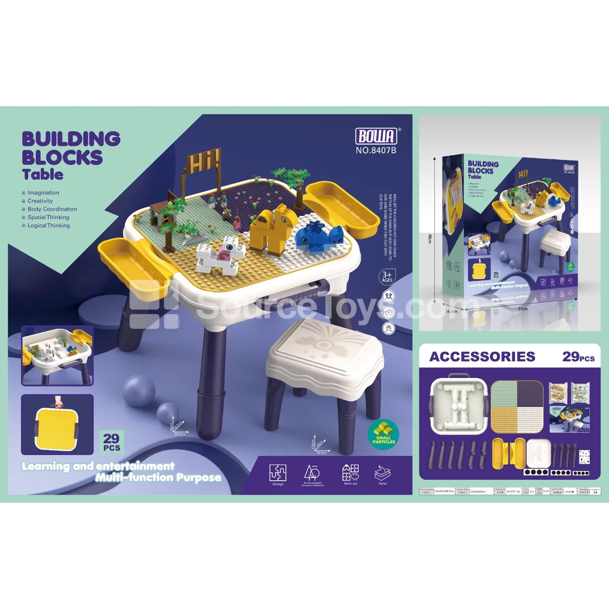 Large Building Block Table (Big Animal Blocks + Small Ferris Wheel with Chairs) Large Building Block Table (Big Animal Blocks + Small Ferris Wheel with Chairs)