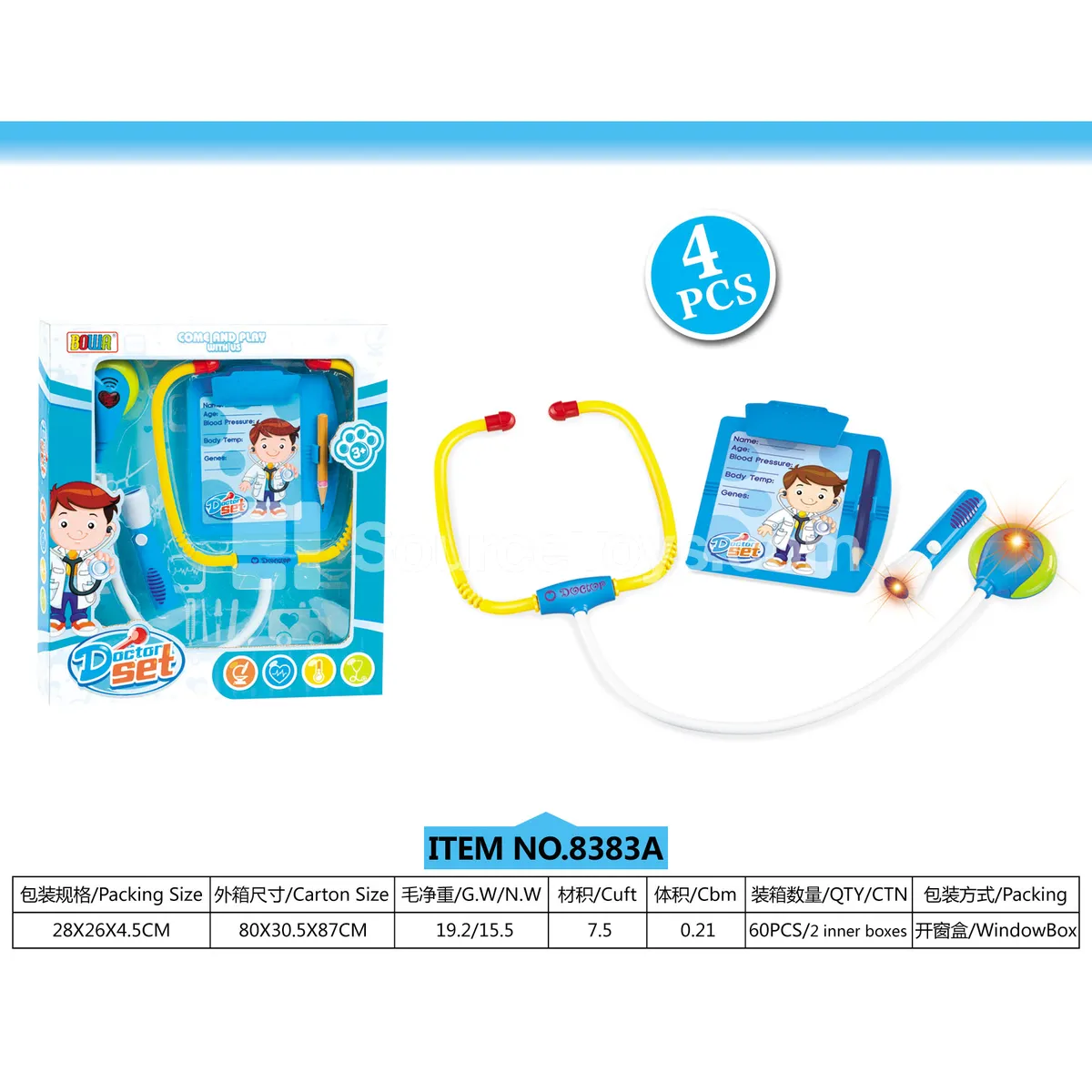 Pretend-Play Medical Kit in Window Box with Lights & Sounds