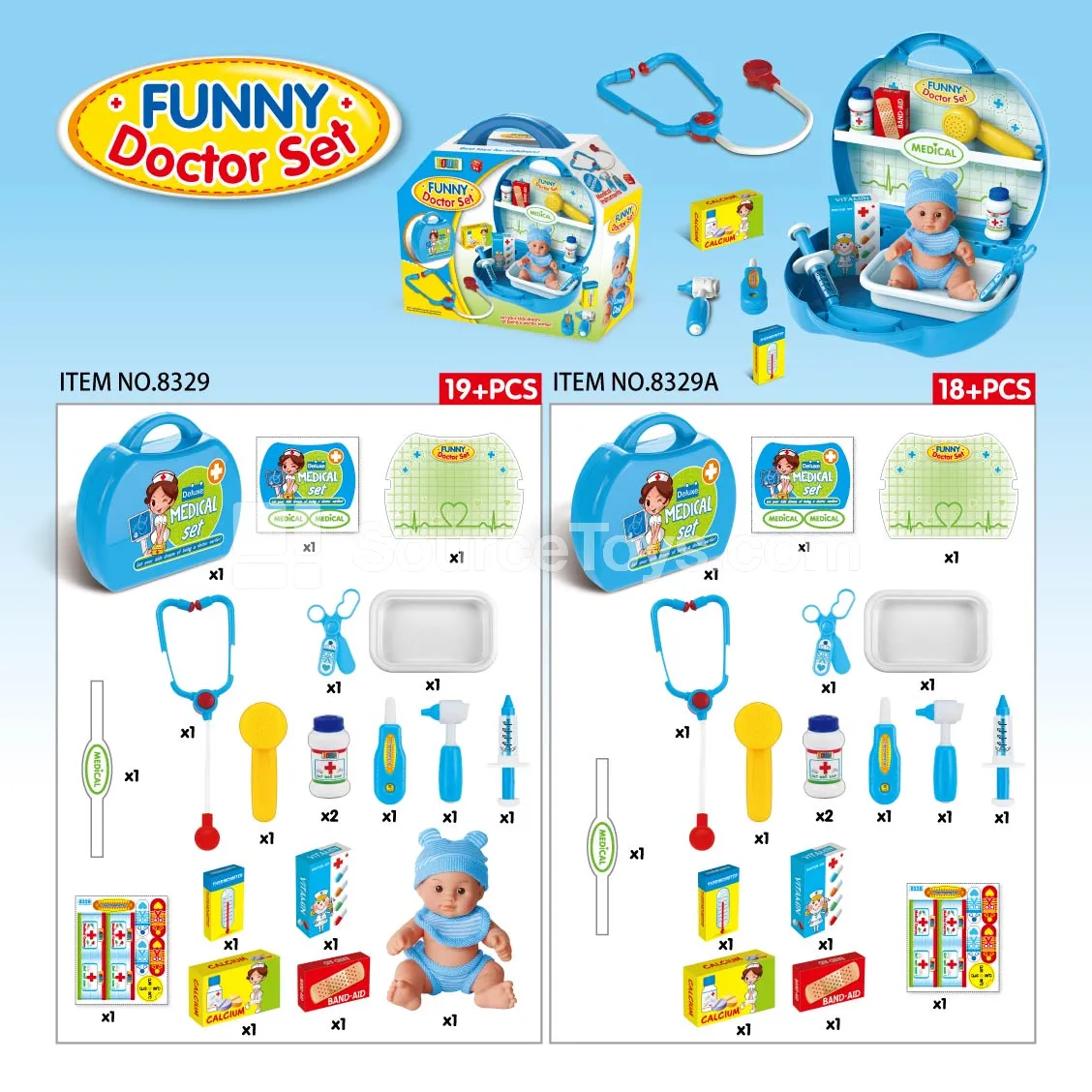 Pretend-Play Doctor Kit in Carry Case (without Doll)