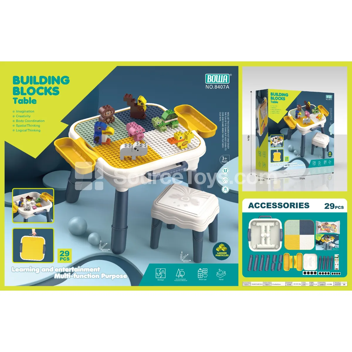 Large Building Block Table (Big Animal Blocks with Chairs) Large Building Block Table (Big Animal Blocks with Chairs)