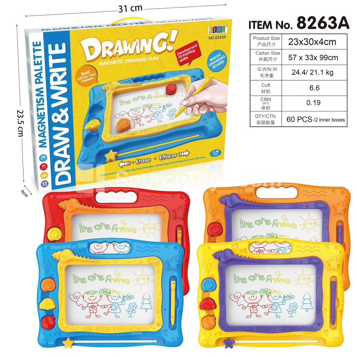Colorful Writing Board 4 Colors Yellow Blue Orange Red Colorful Writing Board 4 Colors Yellow Blue Orange Red