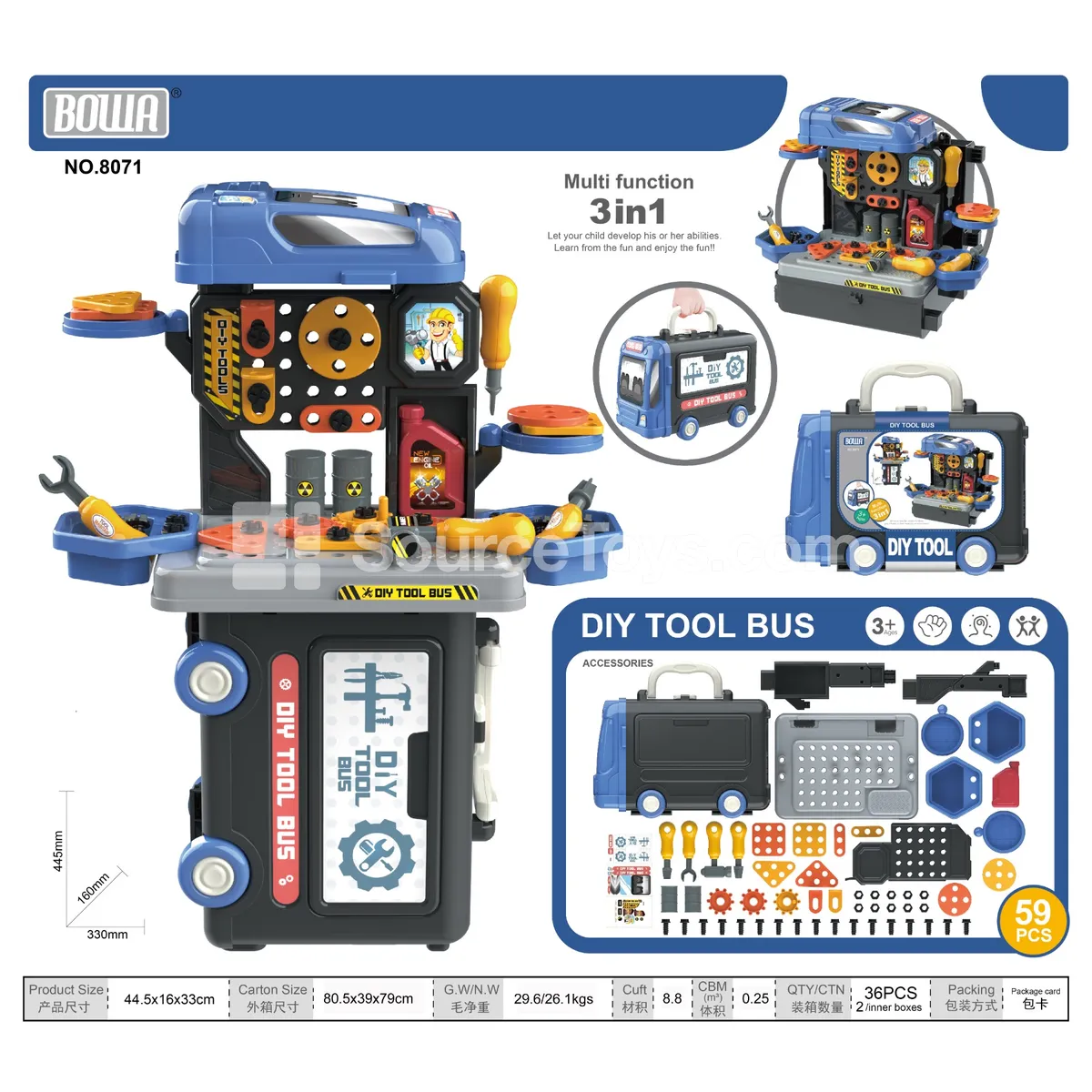 3-in-1 Tool Screw Bus