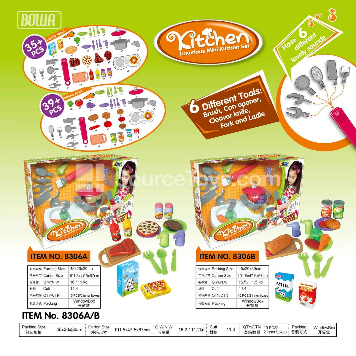 Pretend-Play Deluxe Dinnerware Set with Stove & Musical Utensil Handles