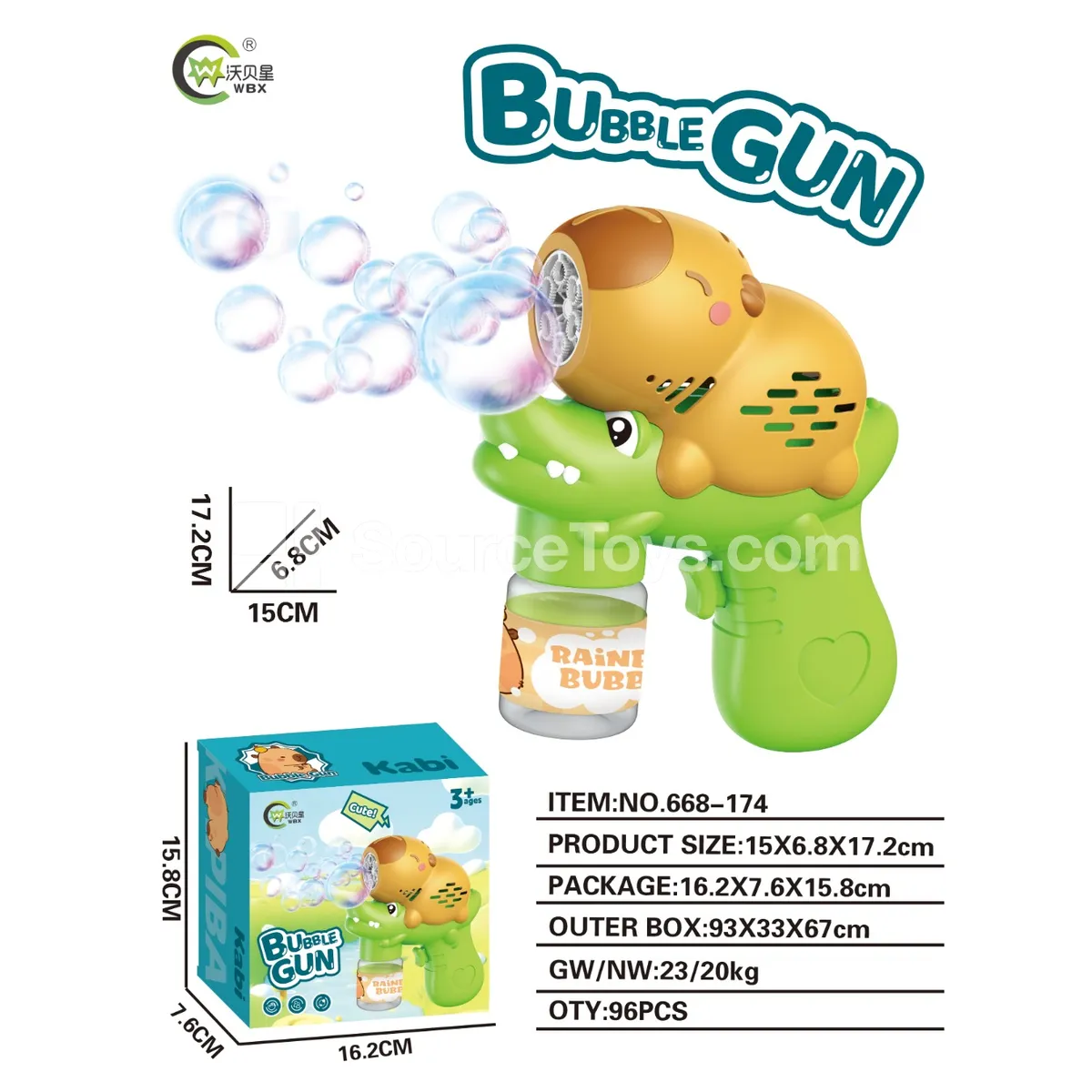 Capybara Automatic Bubble Gun with Lights Capybara Automatic Bubble Gun with Lights