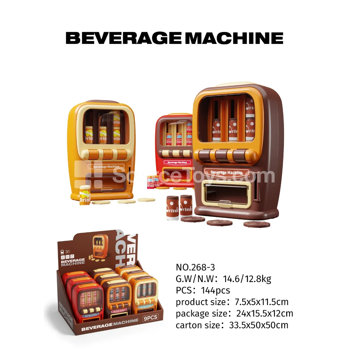 Drink Vending Machine Set 9 PCS Assorted 3 Colors Drink Vending Machine Set 9 PCS Assorted 3 Colors