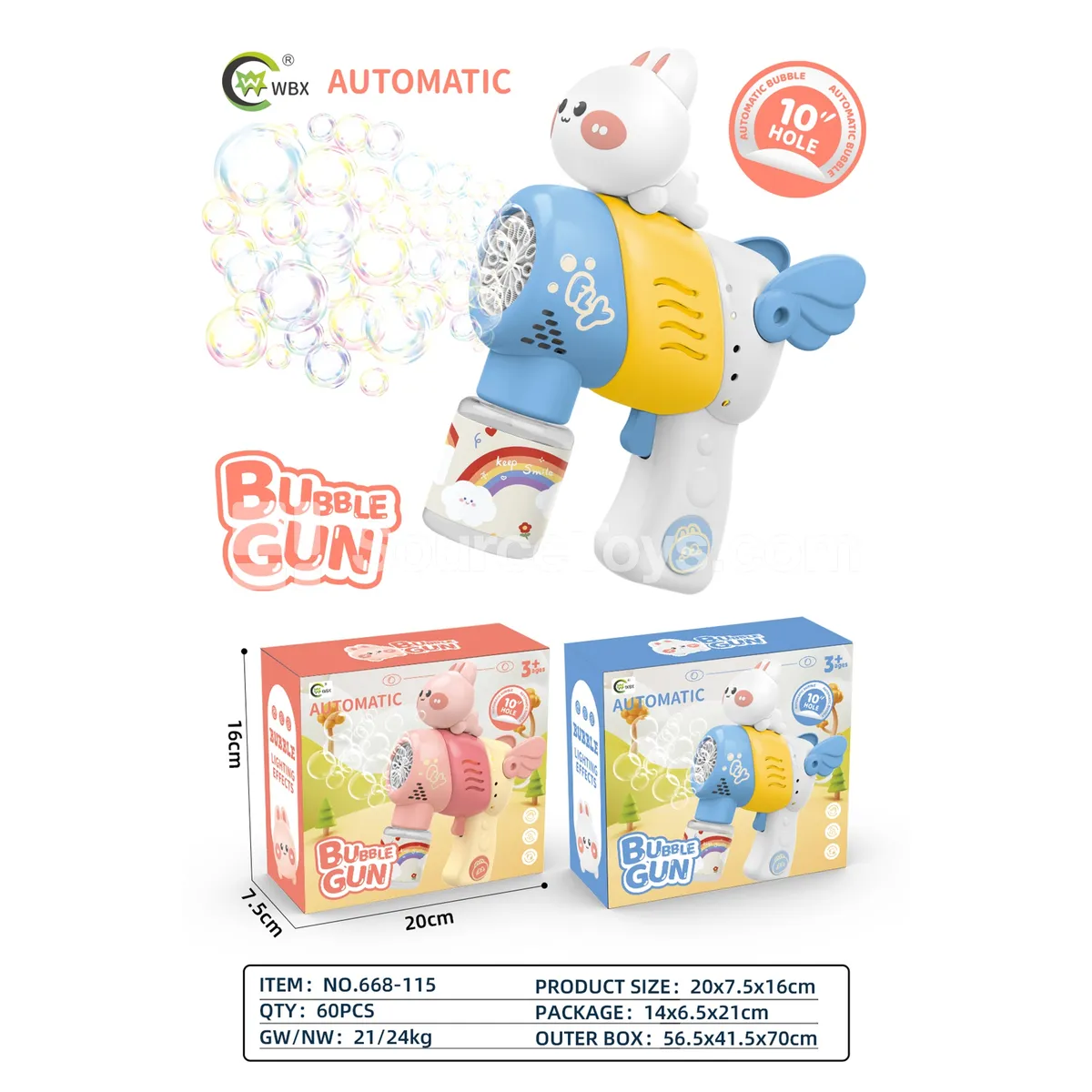 10-Hole Automatic Bubble Gun
