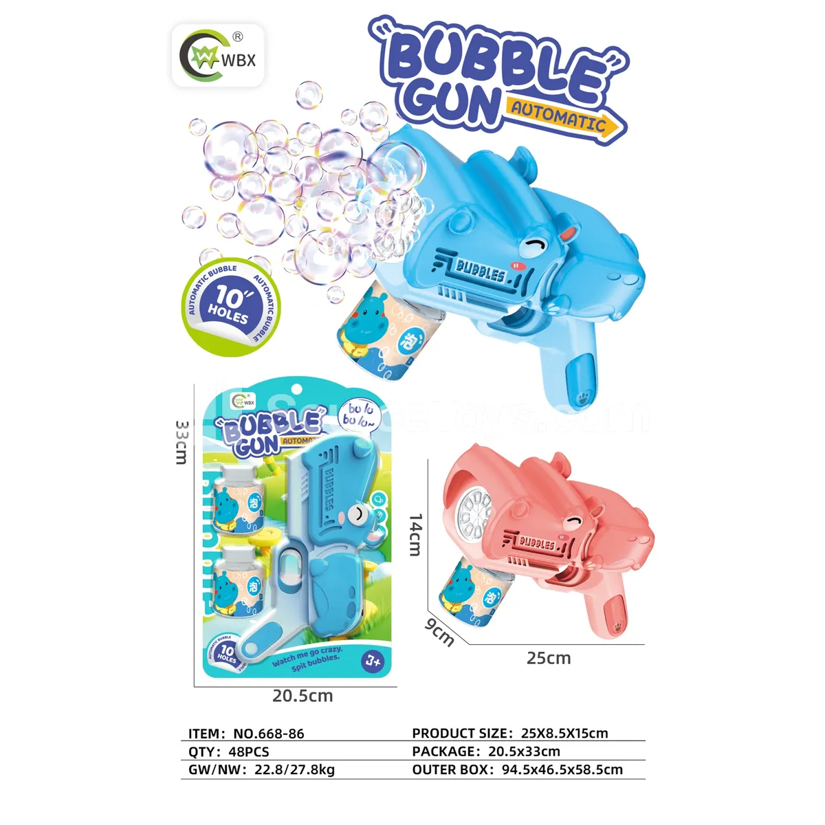 Hippo Bubble Gun Electric Automatic Spray