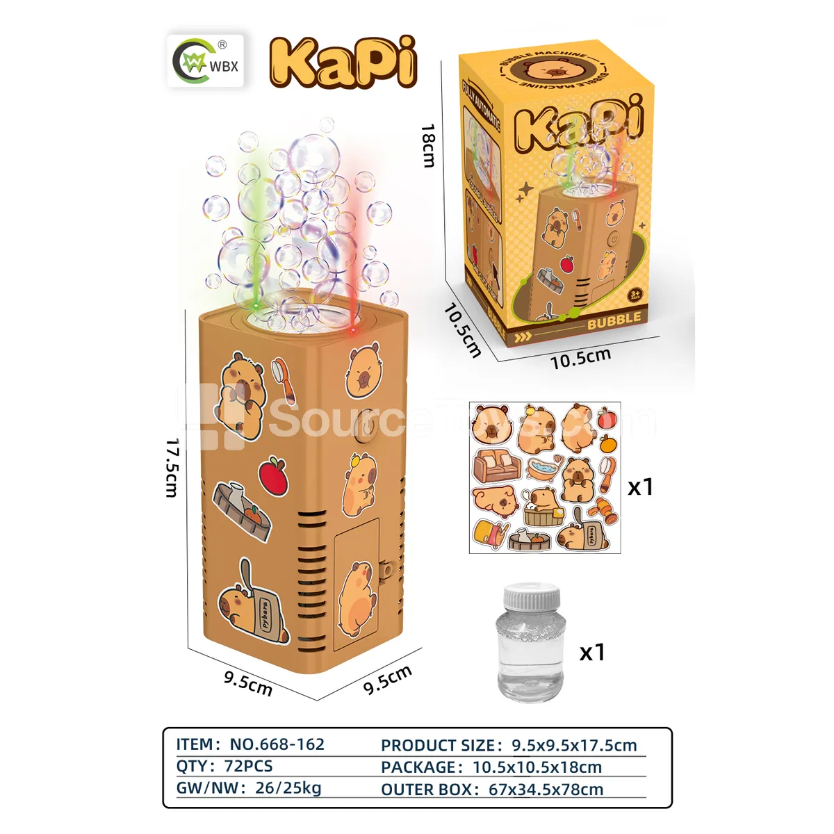 Automatic 12-Hole Capybara Bubble Machine