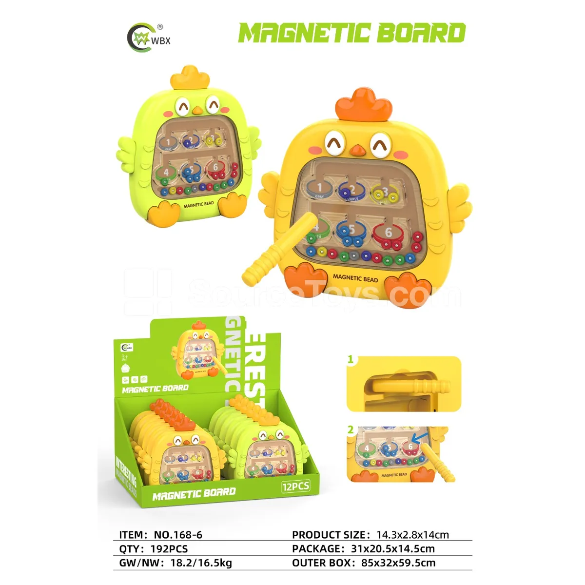 Chick Magnetic Drawing Board (12 PCS)
