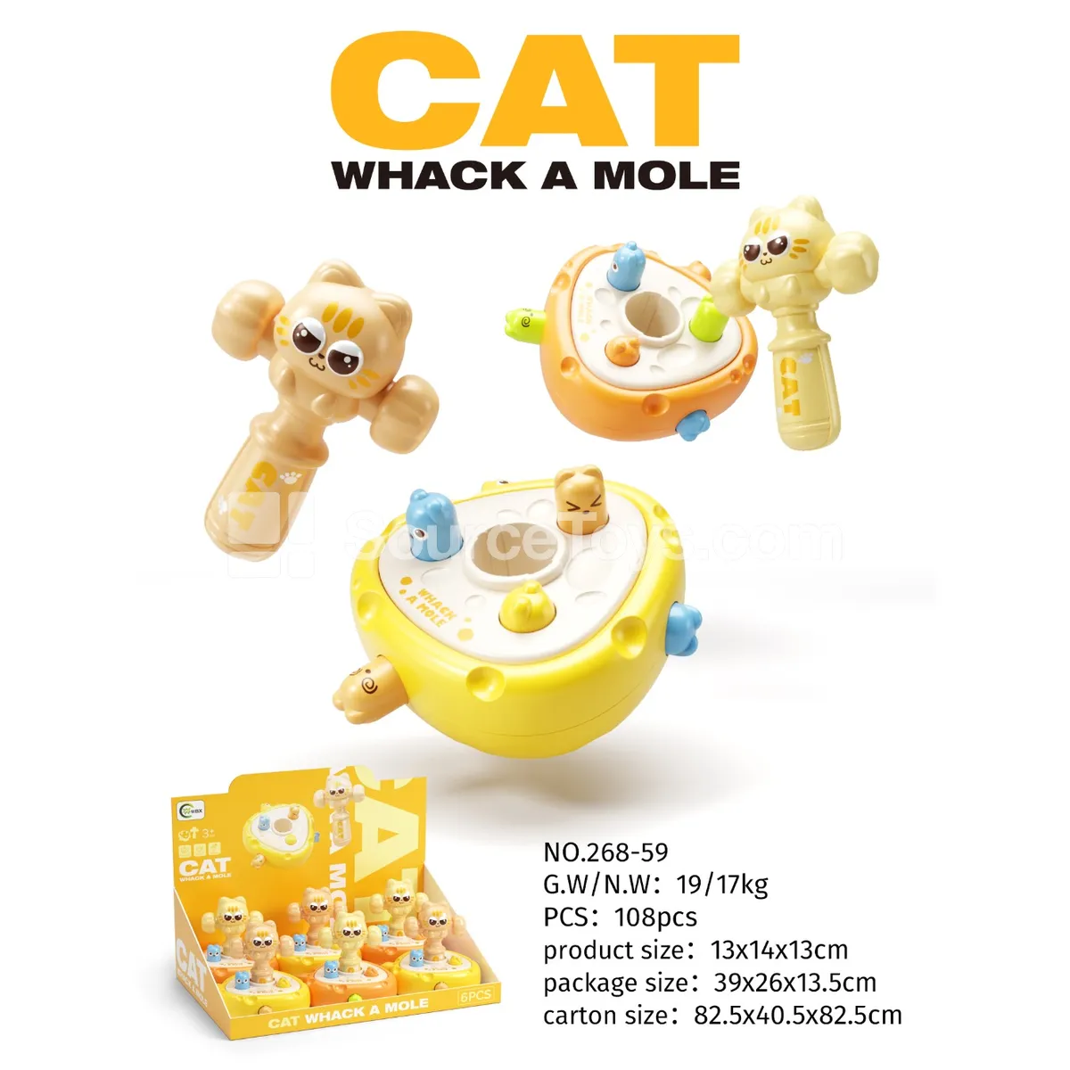 Fun Cat Whack-a-Mole Game (6 PCS) Fun Cat Whack-a-Mole Game (6 PCS)