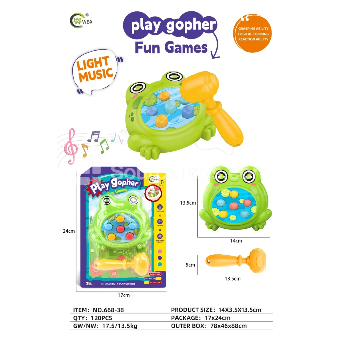 Whack-a-Mole with Lights & Music / Frog (Single Color) Whack-a-Mole with Lights & Music / Frog (Single Color)