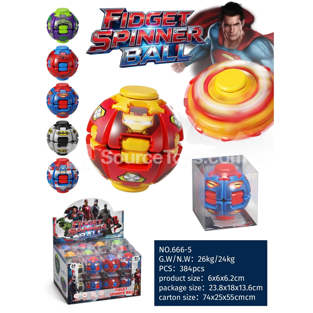 Stress Relief Spinning Top (24 PCS, with Lights)
