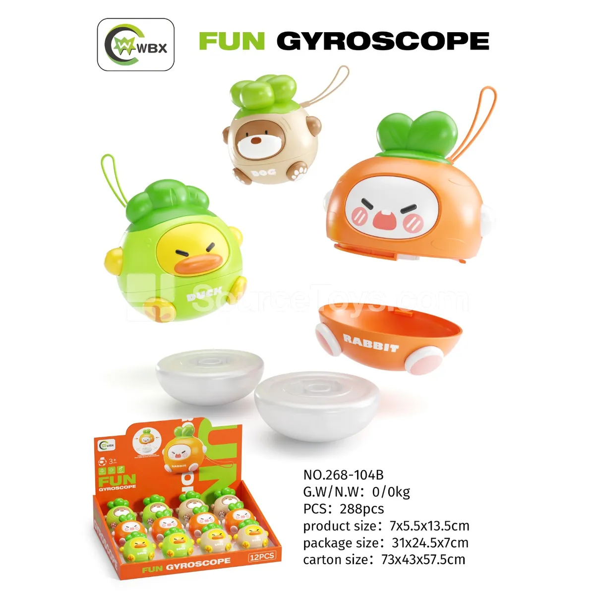 Fun Vegetable Spinning Tops (12PCS)