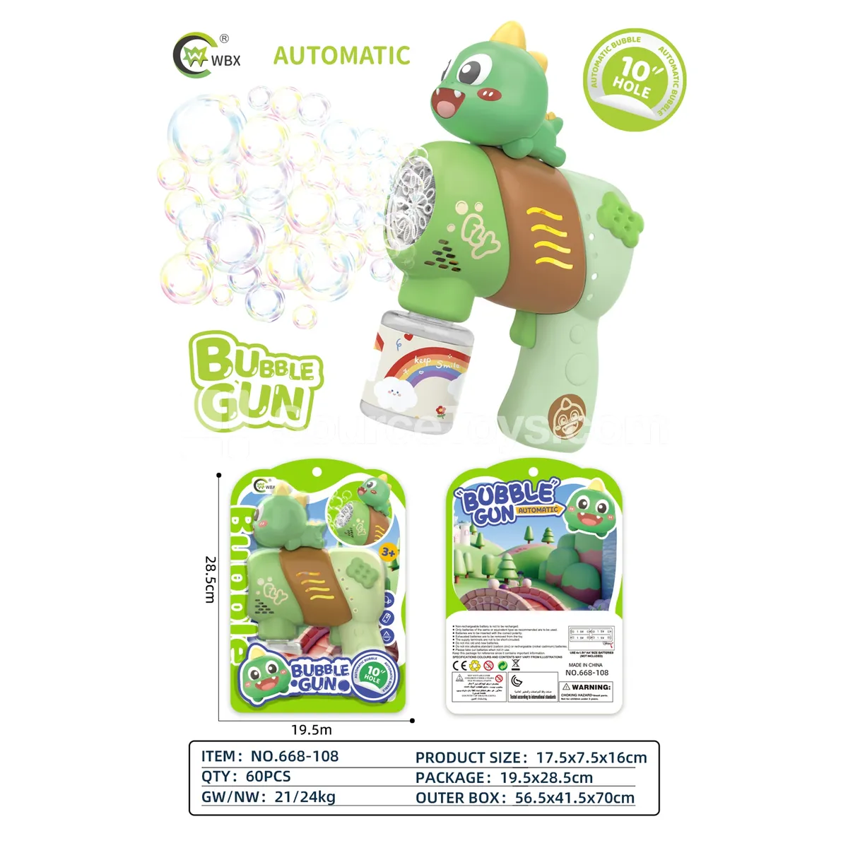 Automatic 10-Hole Bubble Gun
