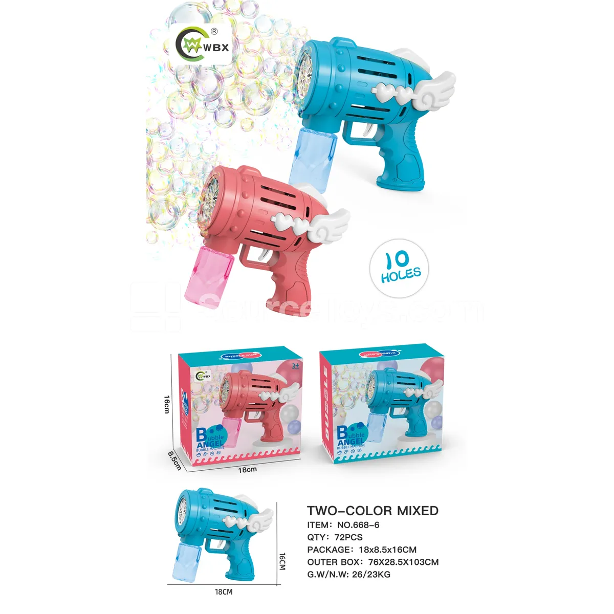 10-Hole Automatic Angel Bubble Gun