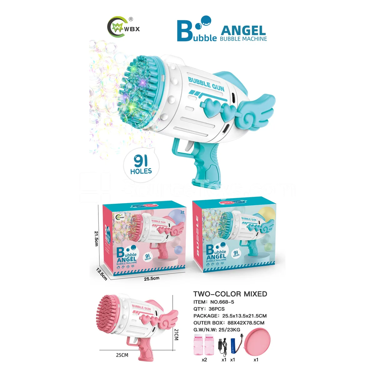 91-Hole Angel Bubble Gun