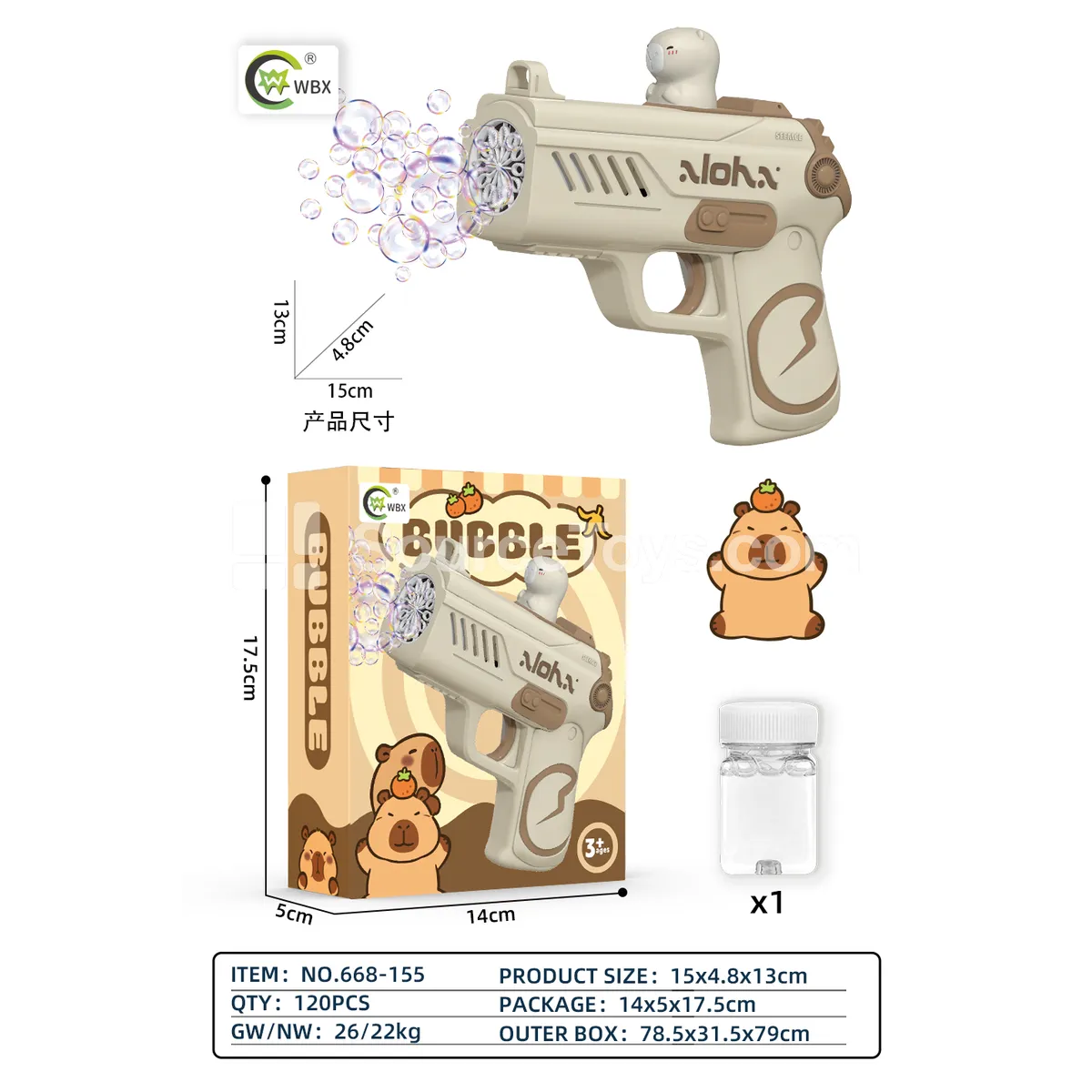 Automatic Capybara Bubble Gun (Hidden Bubble Solution)