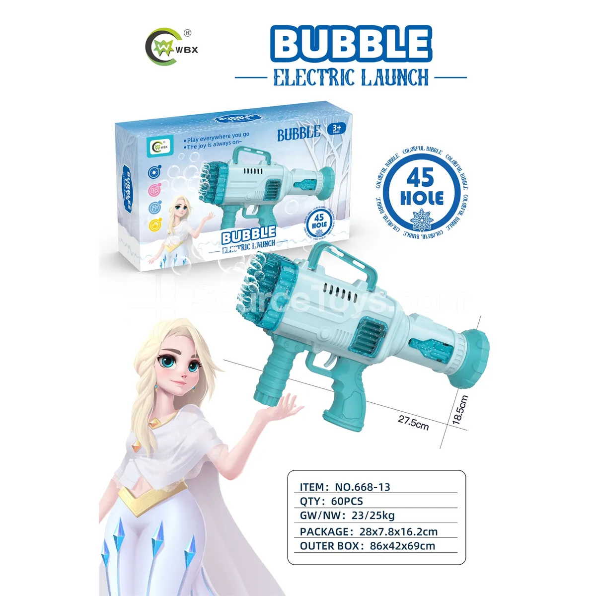45-Hole Manual Bubble Machine