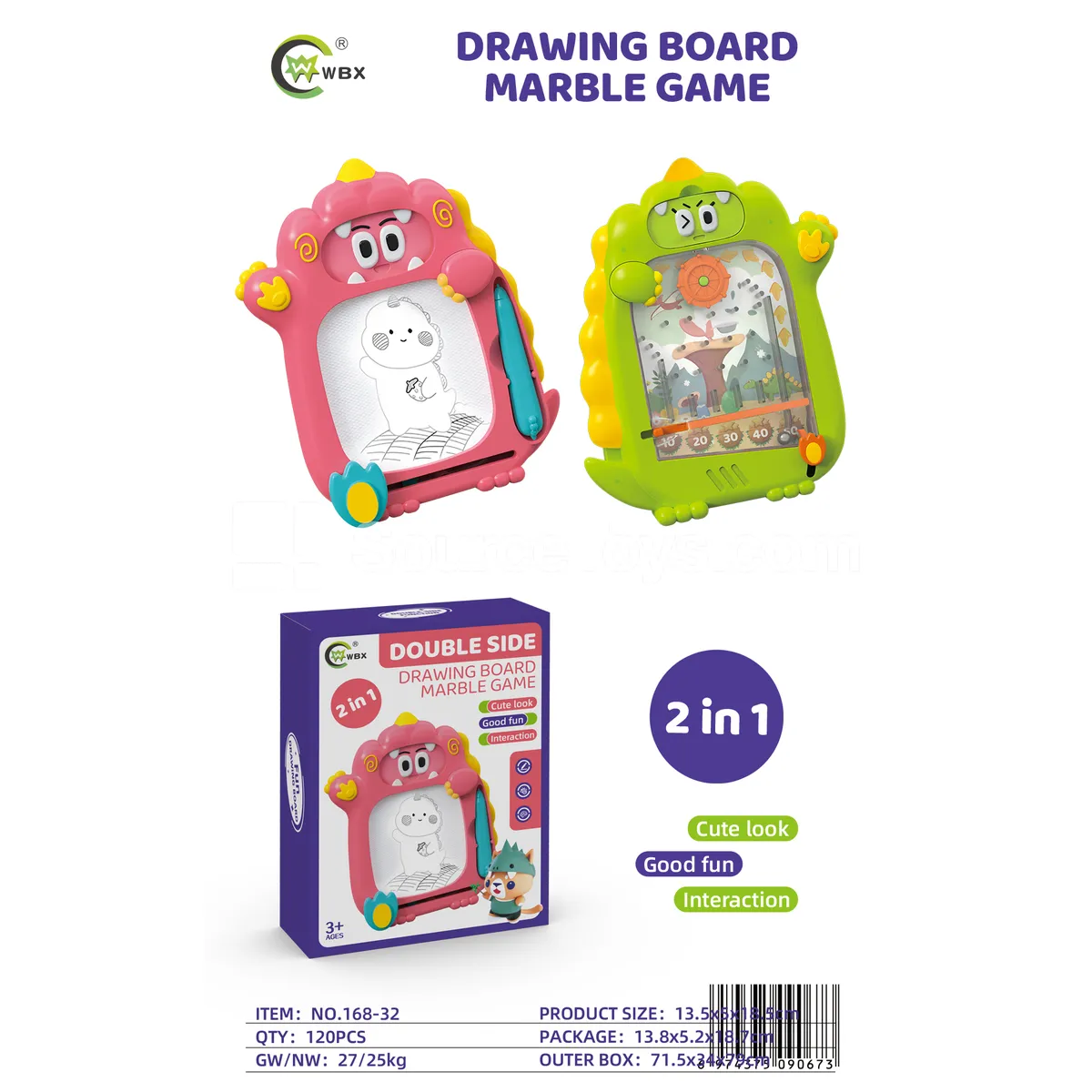 Dinosaur Drawing Board and Marble Run 2-in-1 Dinosaur Drawing Board and Marble Run 2-in-1