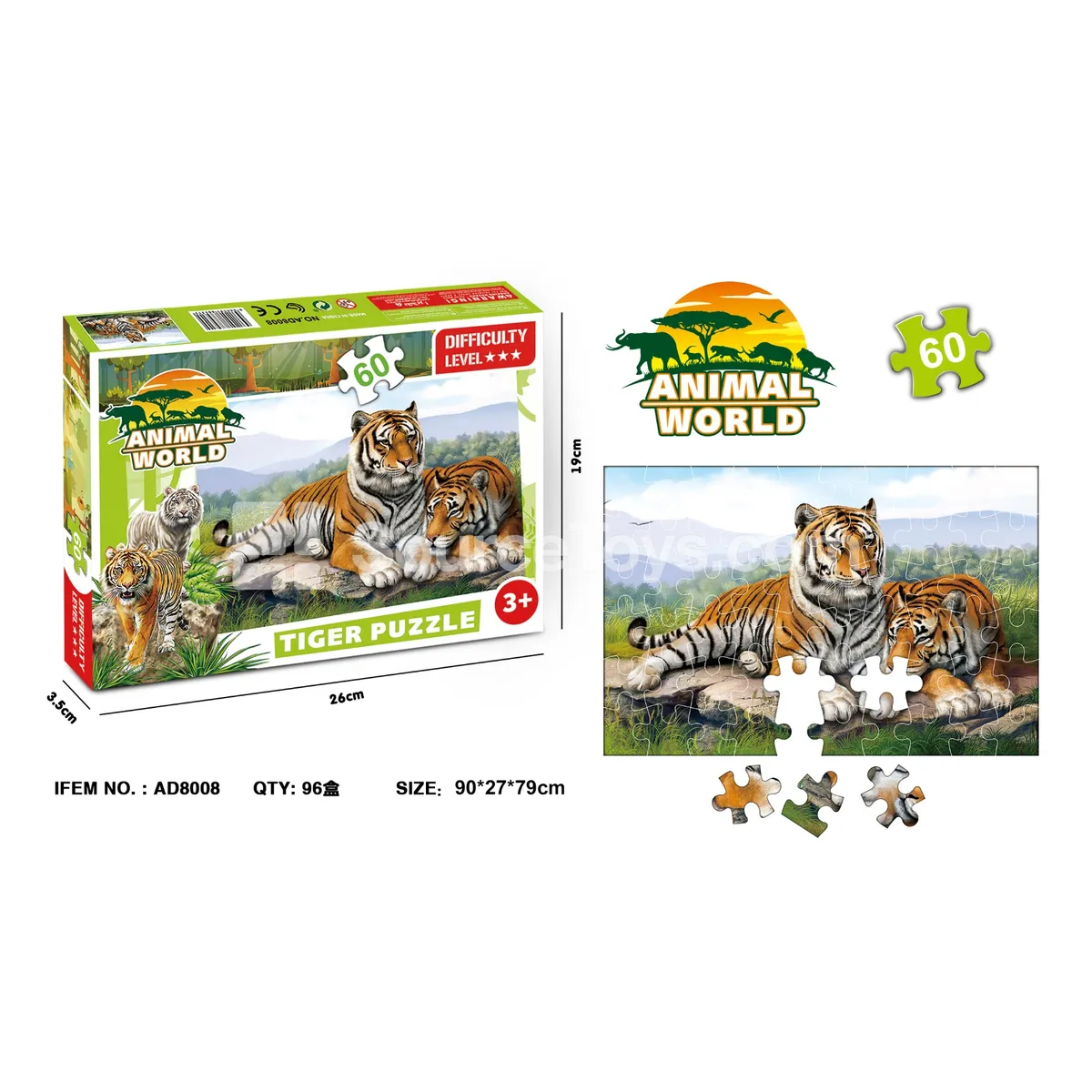 60-Piece Puzzle Tiger 60-Piece Puzzle Tiger