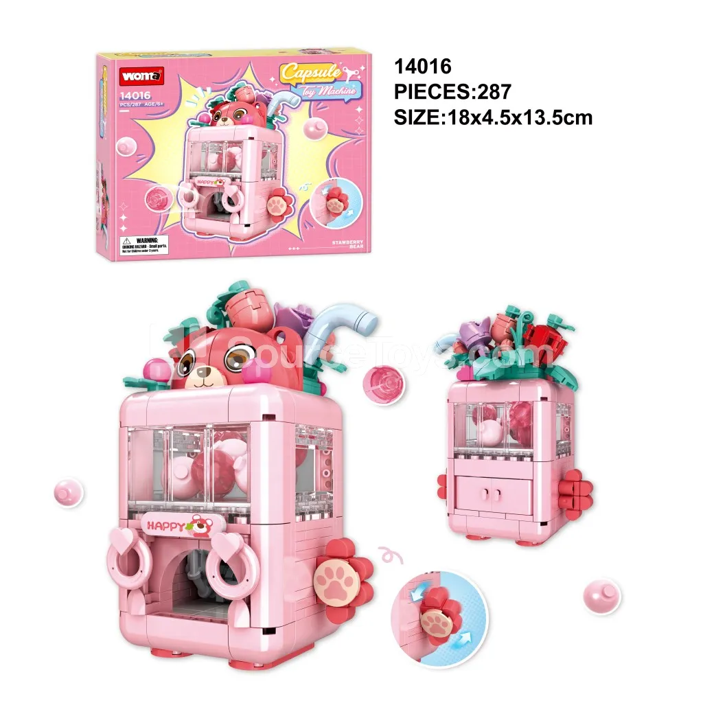 Gacha Machine - Strawberry Bear Plush