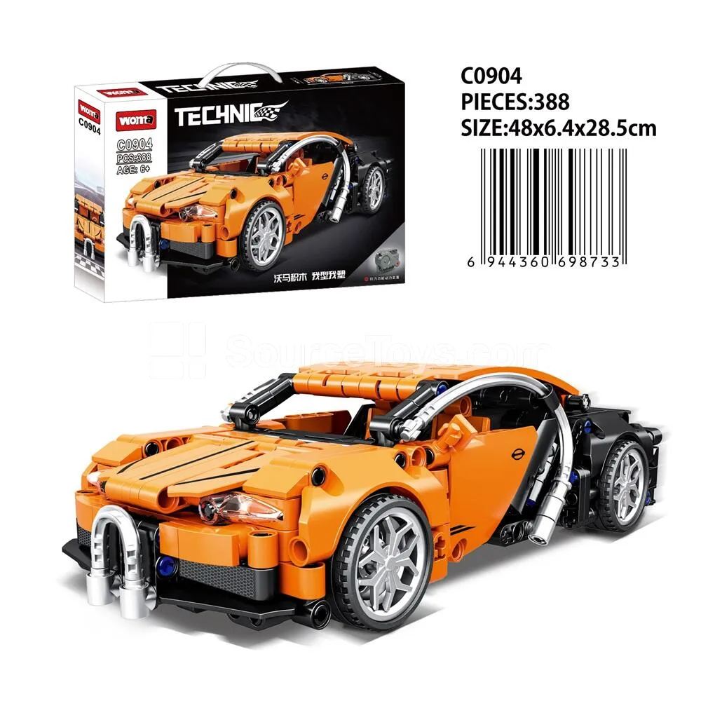 Bugatti Veyron Supercar Building Blocks with Pull-Back Action Bugatti Veyron Supercar Building Blocks with Pull-Back Action