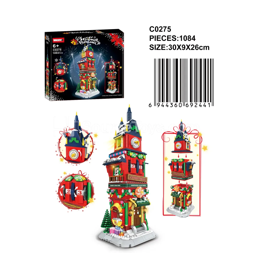 Christmas Countdown Clock Tower Building Blocks Set Christmas Countdown Clock Tower Building Blocks Set
