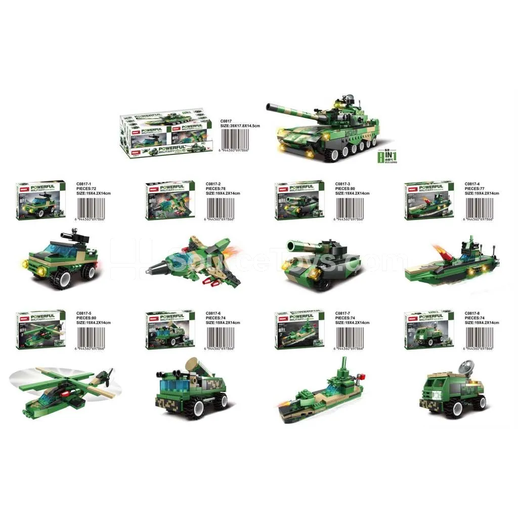 Assault Vehicle Building Block Set (72-80 Pcs)