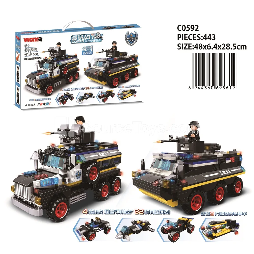 Tech Police Team Recon Mine-Proof Armored Vehicle 34-in-1 Tech Police Team Recon Mine-Proof Armored Vehicle 34-in-1