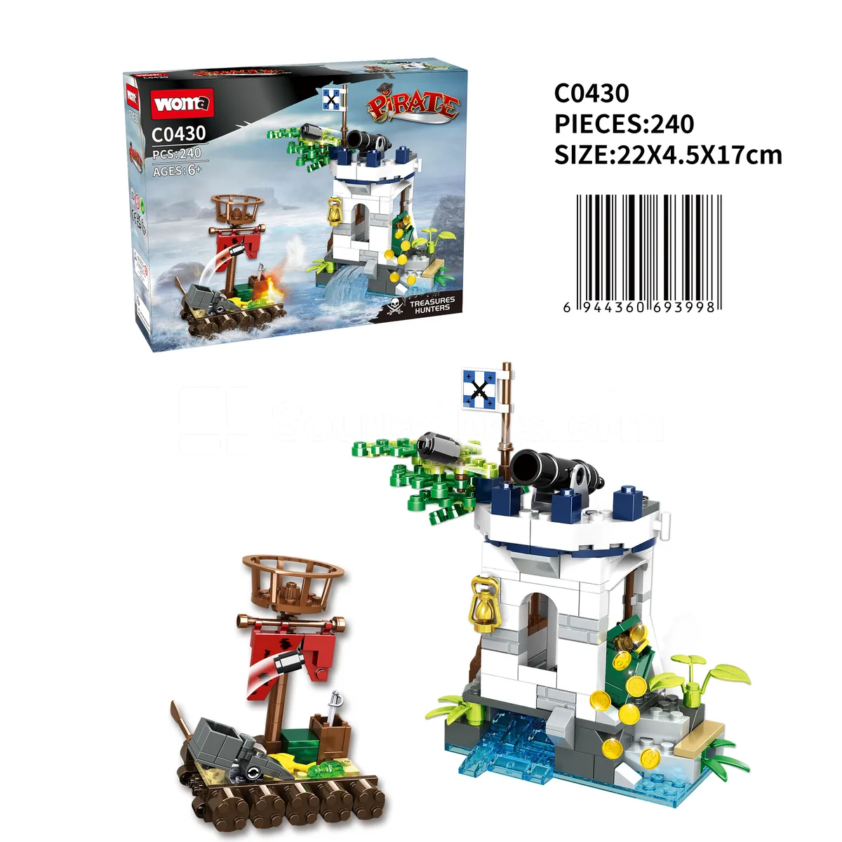 Pirate Series Beach Treasure Battle Building Blocks