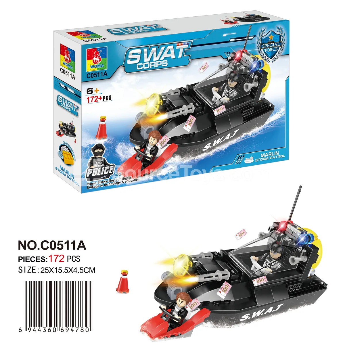 SWAT Team Flying Fish Patrol Boat (172 PCS)