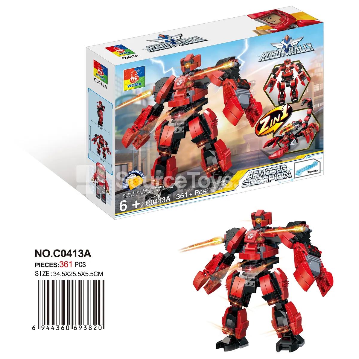 2-in-1 Transforming Robot Scorpion 361PCS 2-in-1 Transforming Robot Scorpion 361PCS