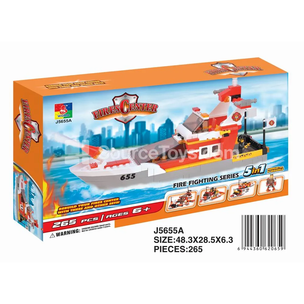Building Blocks Fire Boat in Box Building Blocks Fire Boat in Box