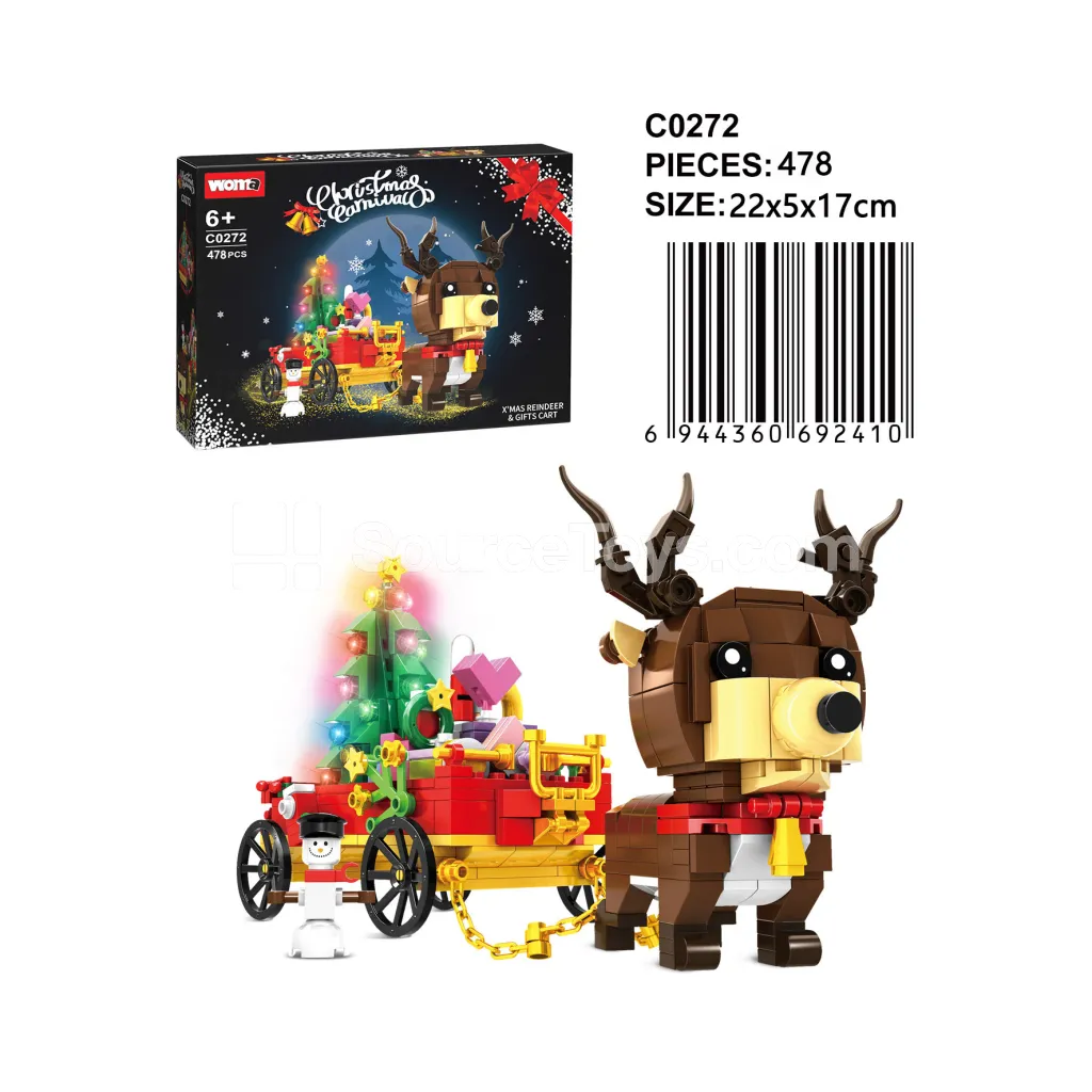 Christmas Reindeer & Gift Cart Building Blocks Christmas Reindeer & Gift Cart Building Blocks