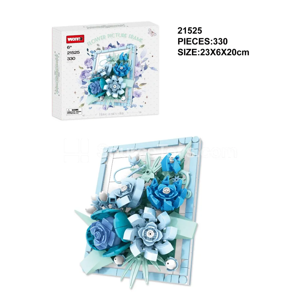 Floral Photo Frame Blue Floral Photo Frame Blue
