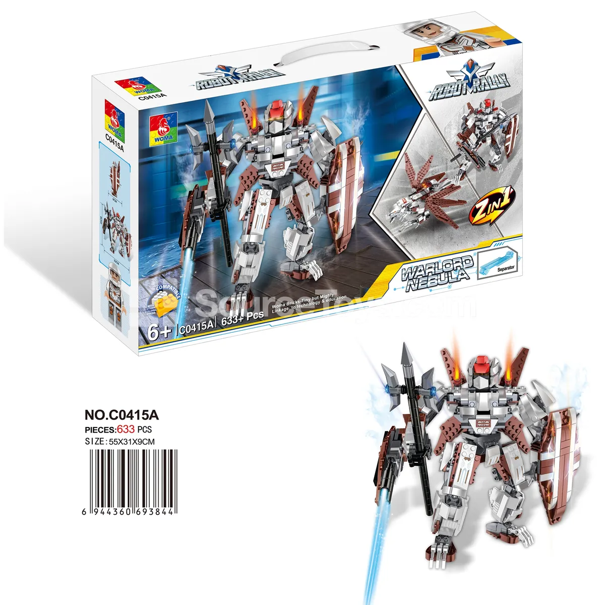 2-in-1 Transforming Mecha Warrior Building Set (633 PCS) 2-in-1 Transforming Mecha Warrior Building Set (633 PCS)