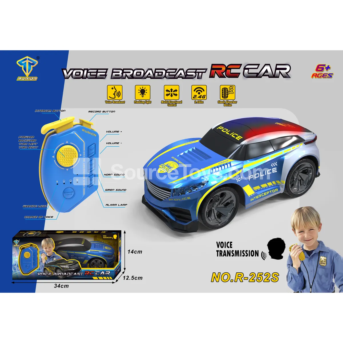 2.4G One-Key Voice-Change Remote Control Car (Blue) 2.4G One-Key Voice-Change Remote Control Car (Blue)