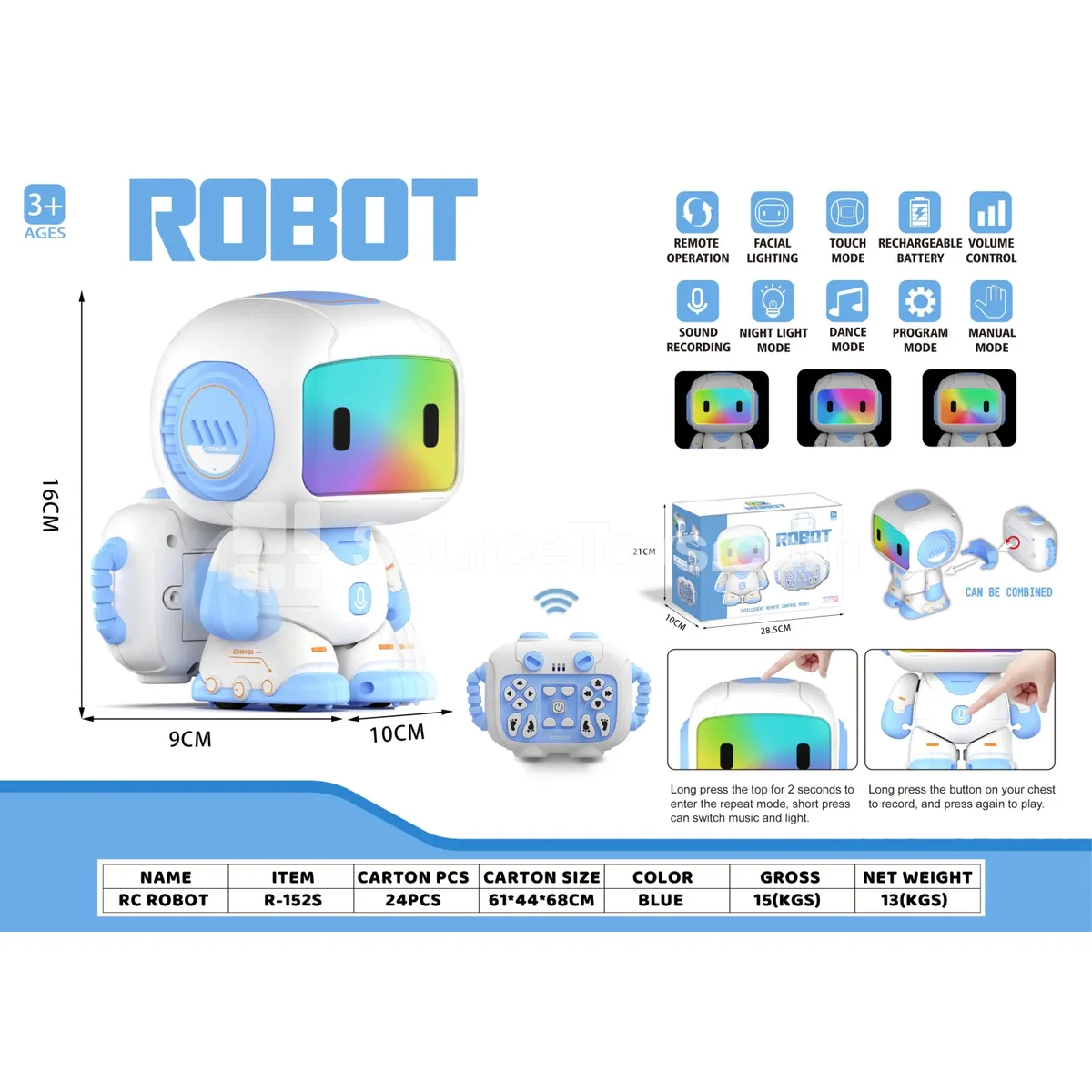 Smart Remote Control Robot (Blue)