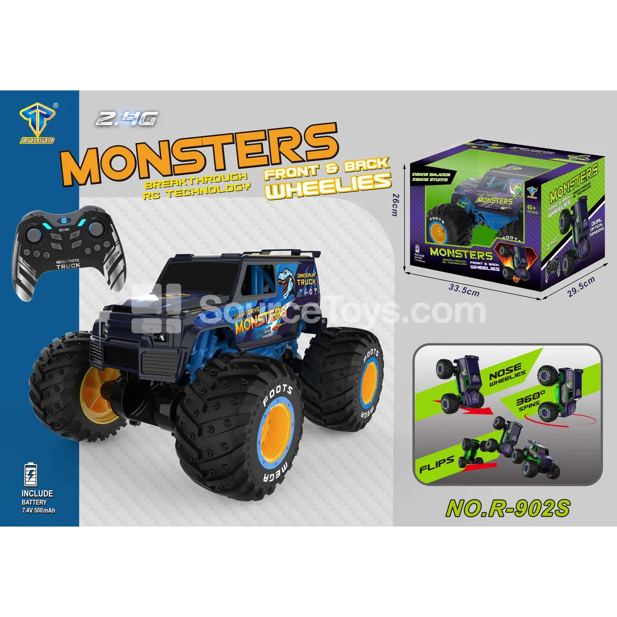 1:10 2.4G Stunt Standing Big Wheel RC Car with Gyroscope