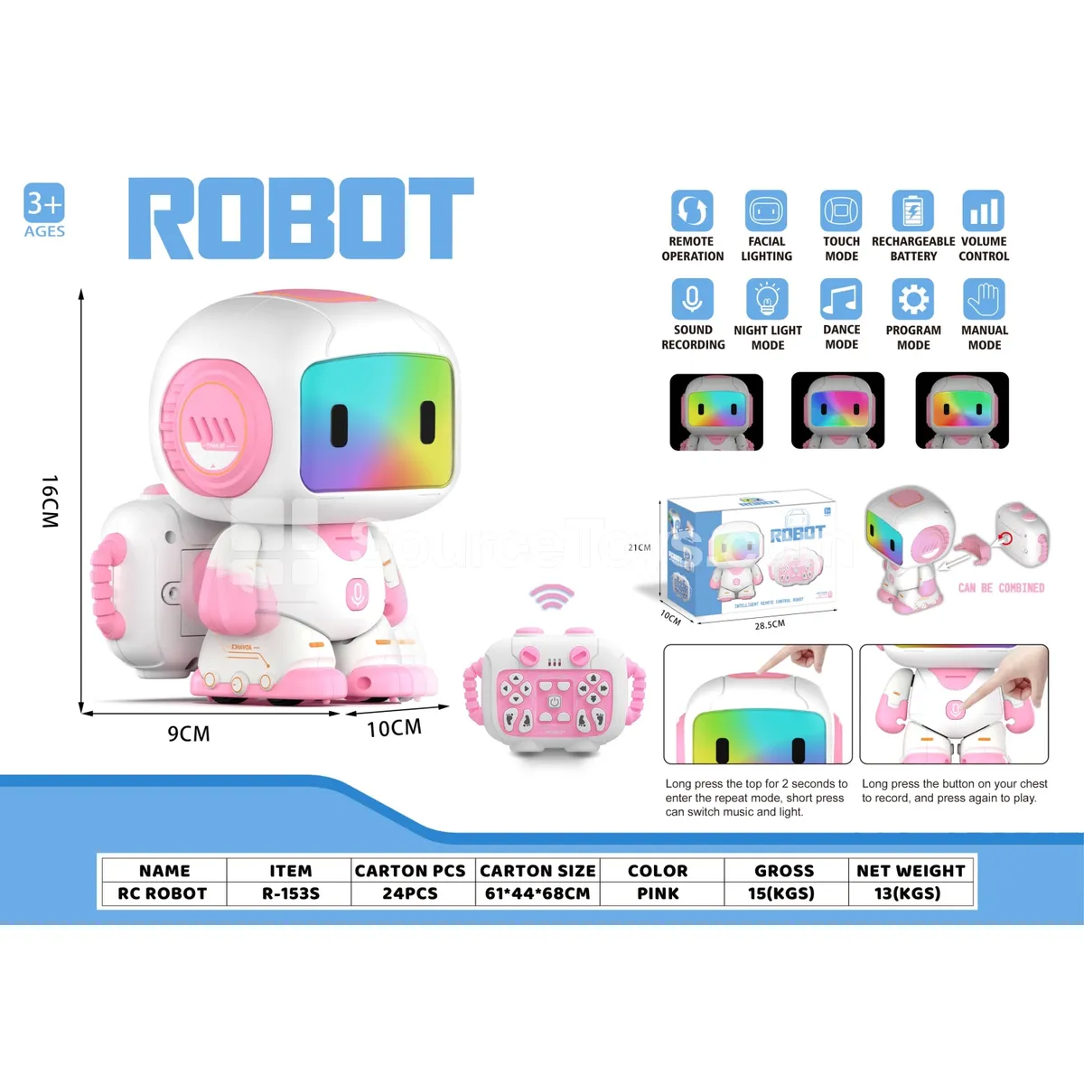 Smart Remote Control Robot (Pink)