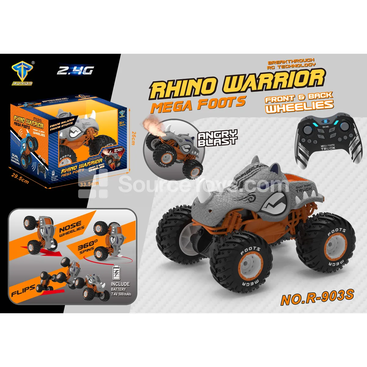 1:10 2.4G Spray Stunt Rhino RC Car with Gyro