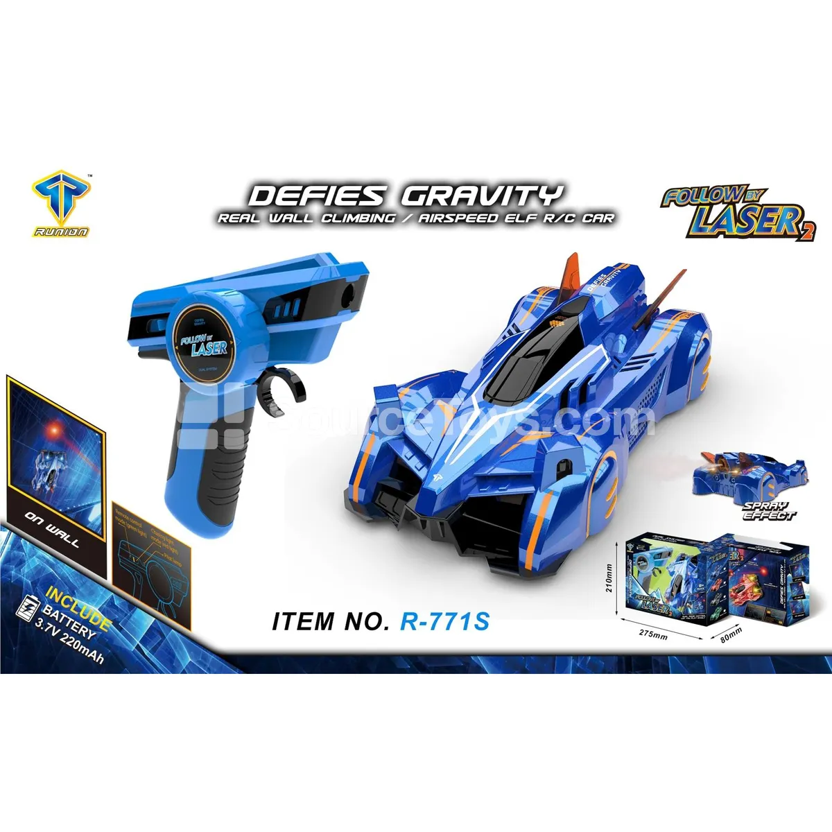 Dual-Mode Infrared Laser Tracking Wall-Climbing Car with Spray & Swappable Battery