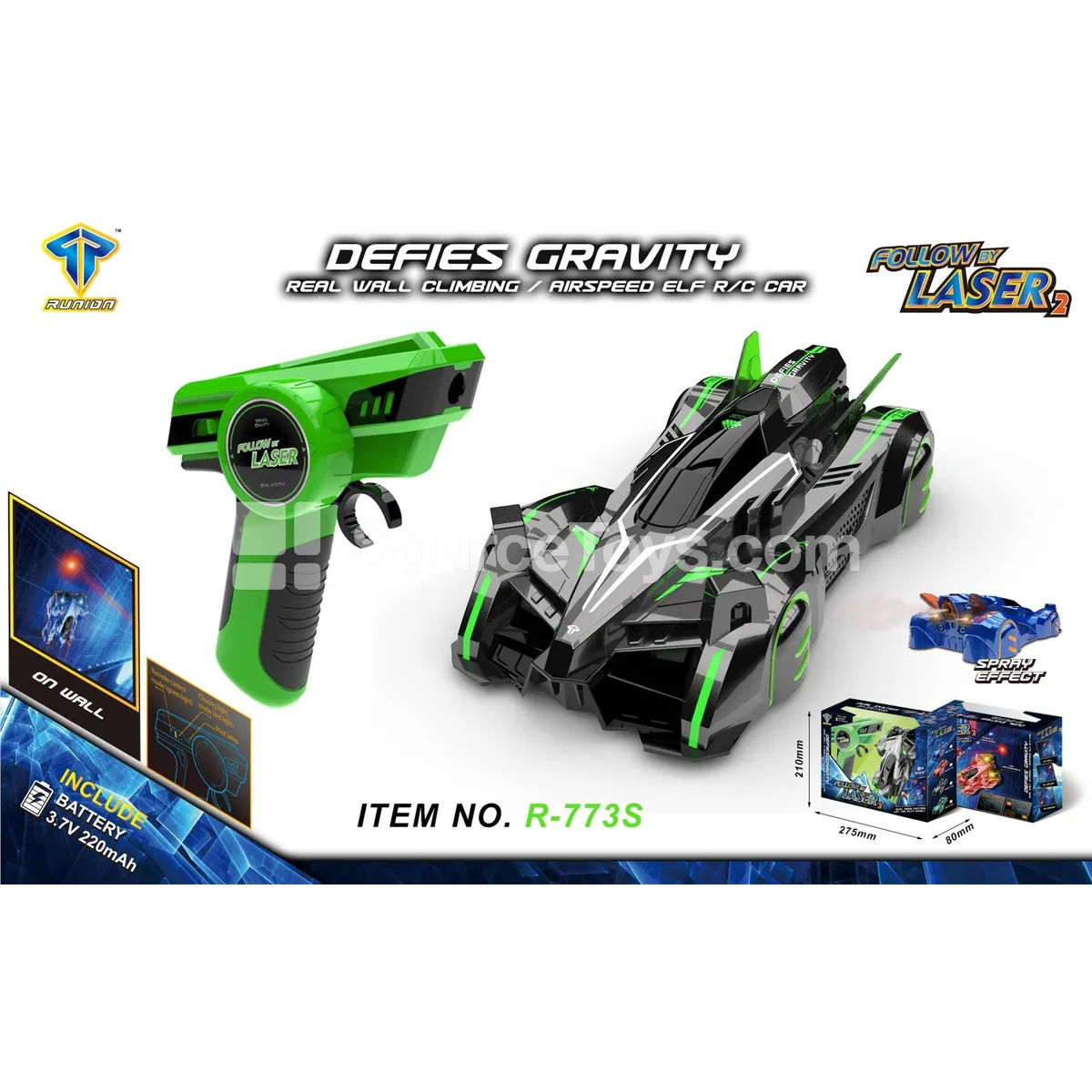 Dual-Mode Infrared Laser Tracking Wall-Climbing Car with Spray & Swappable Battery
