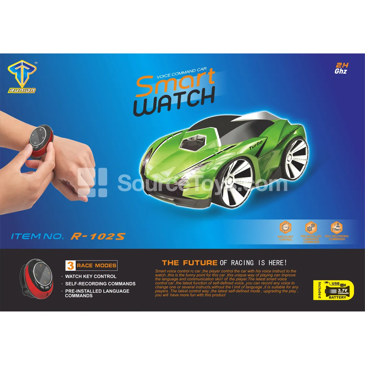 Smart 3-Mode Voice Control Car with Watch (Green) Smart 3-Mode Voice Control Car with Watch (Green)