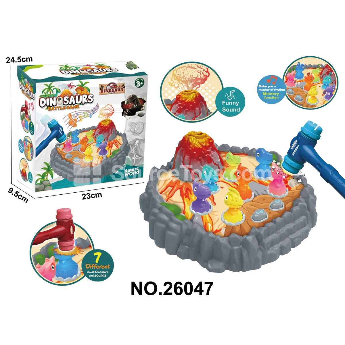 Educational Volcano Dinosaur Whack-a-Mole Toy Educational Volcano Dinosaur Whack-a-Mole Toy