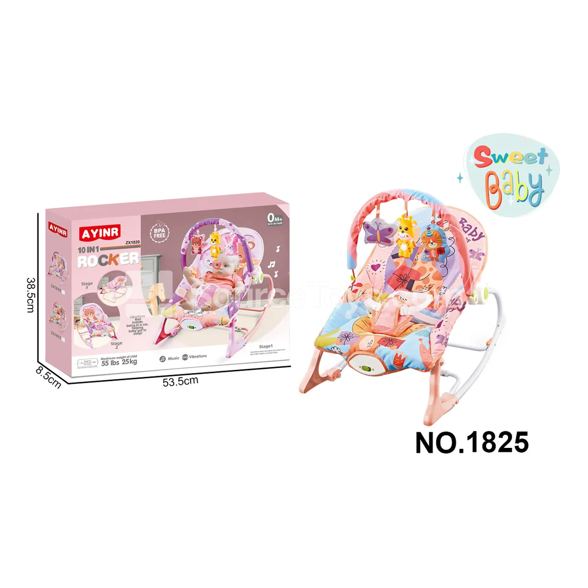 Baby Cartoon Electric Soothing Adjustable Rocking Chair