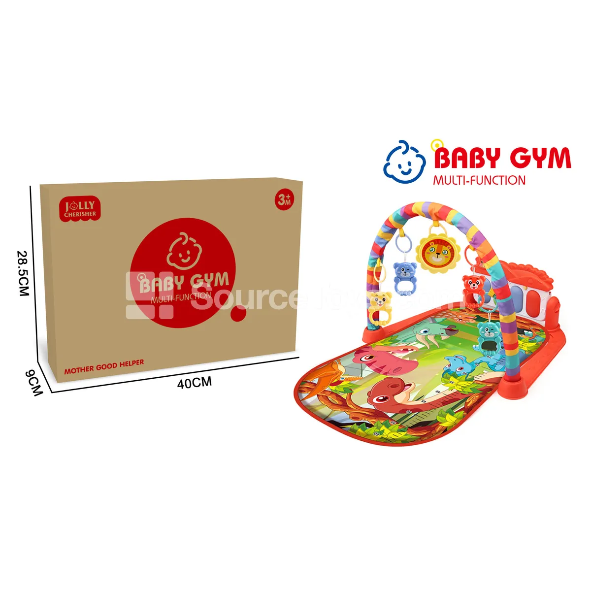 Dinosaur World Pattern Kick Piano Baby Playmat Red Dinosaur World Pattern Kick Piano Baby Playmat Red