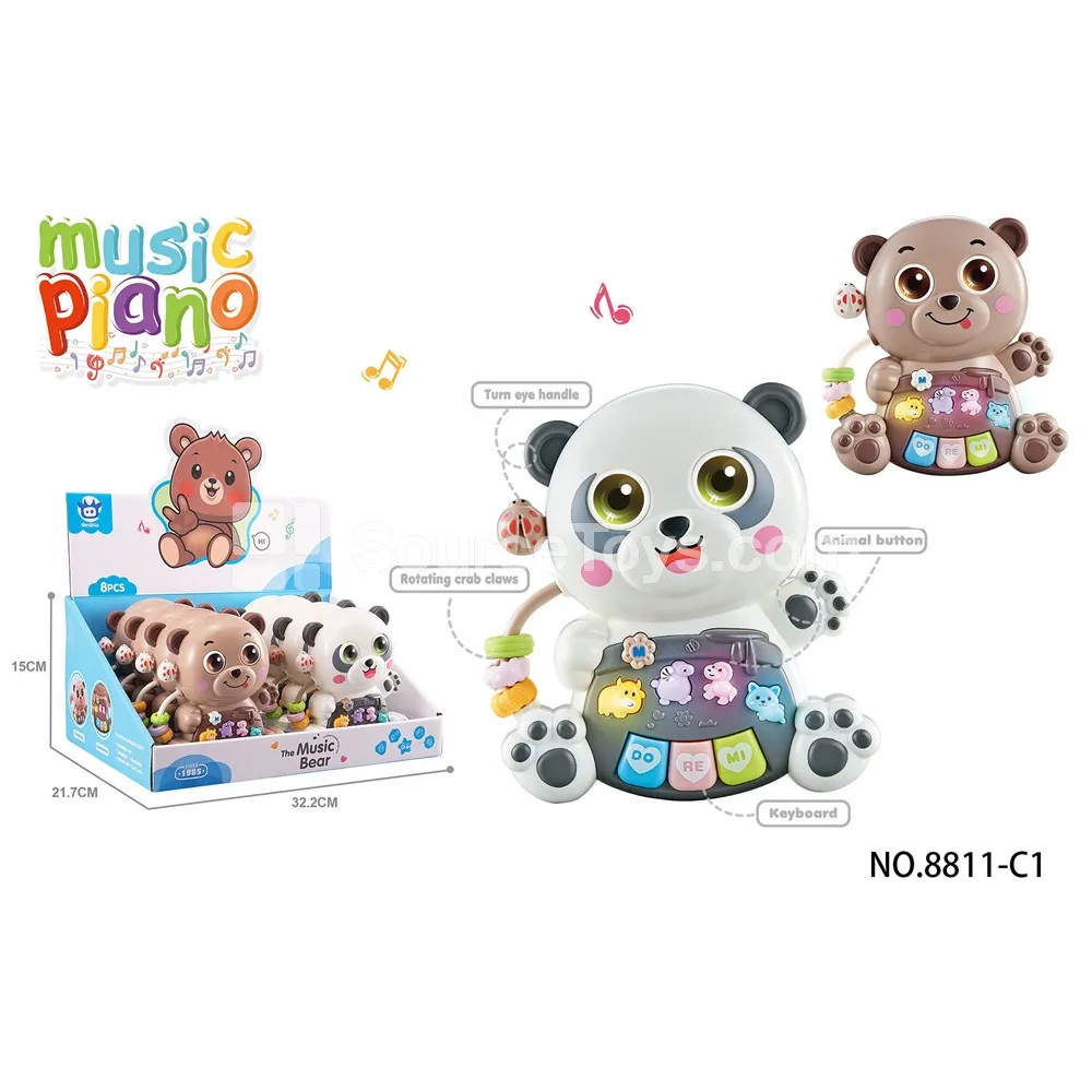 Baby Educational Electronic Keyboard Panda Design 8-Pack 2-Color Assorted